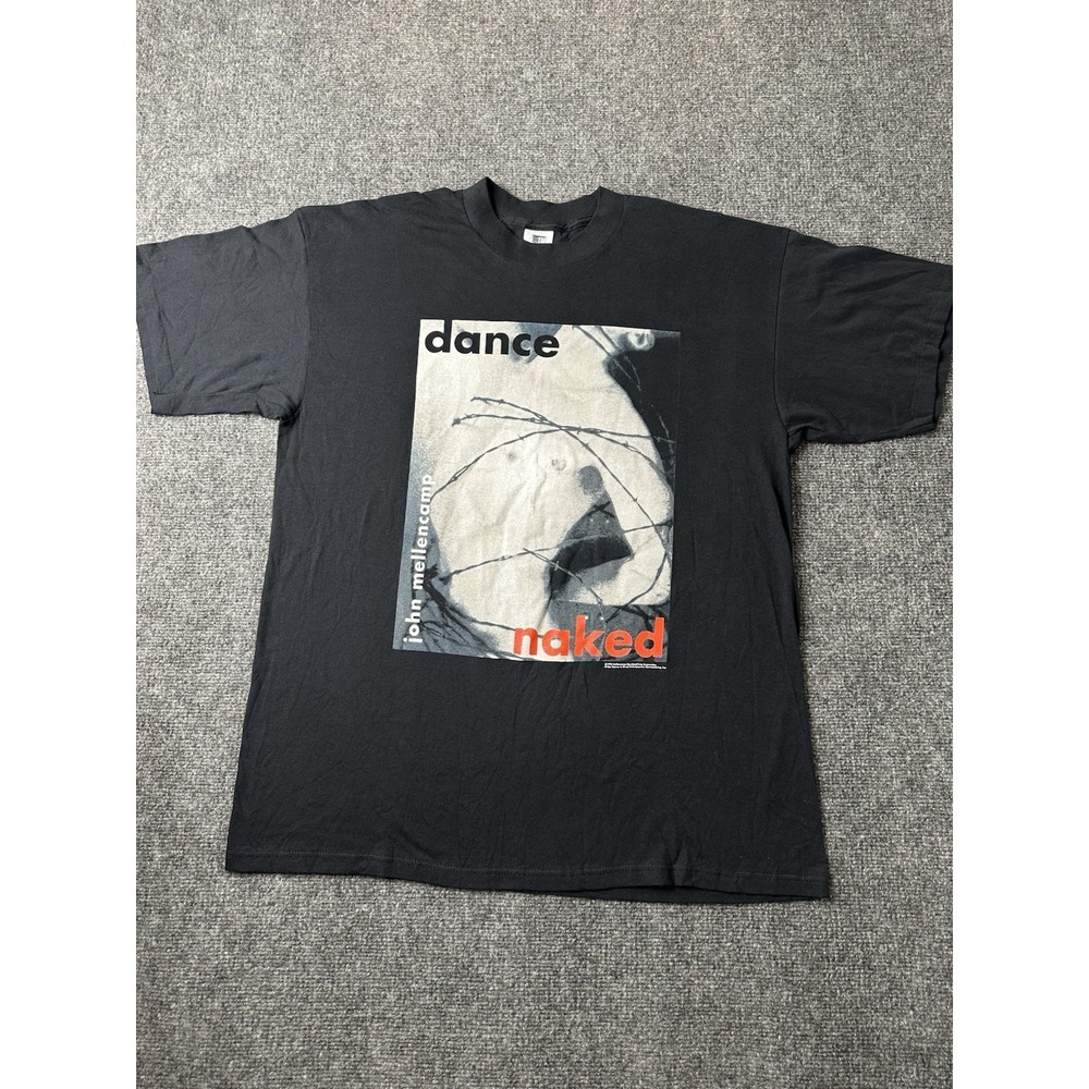 Mens 1994 John Mellencamp Dance Naked Band T Shirt Black, Size XL